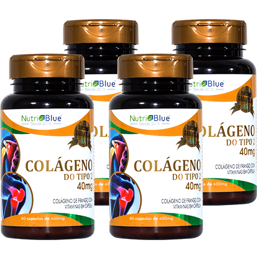 Promoção 4 Frascos - Colágeno Tipo 2 Uc II Em Capsulas Nutriblue