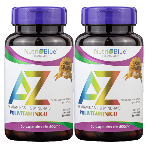 Promoção 2 Frascos - Polivitaminico Nutriblue - Vitaminas e Minerais De A-Z