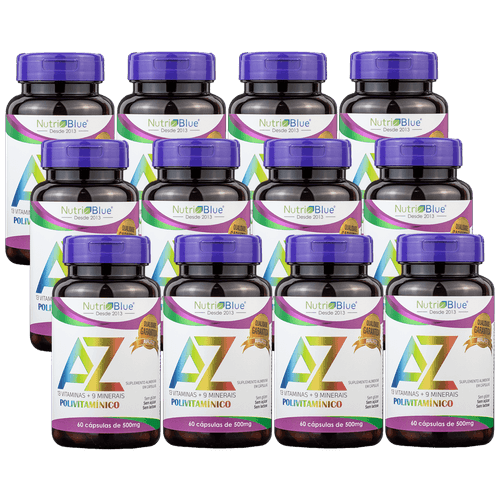 Promoção 12 Frascos - Polivitaminico Nutriblue - Vitaminas e Minerais De A-Z