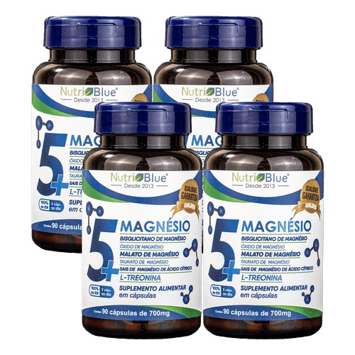 5+ Magnésio Nutriblue: 4 Frascos