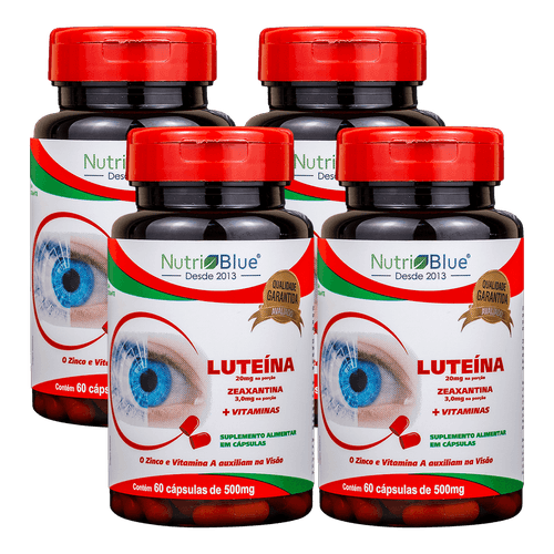 Promoção 4 Frascos - Luteína e Zeaxantina 500mg 60 Cápsulas