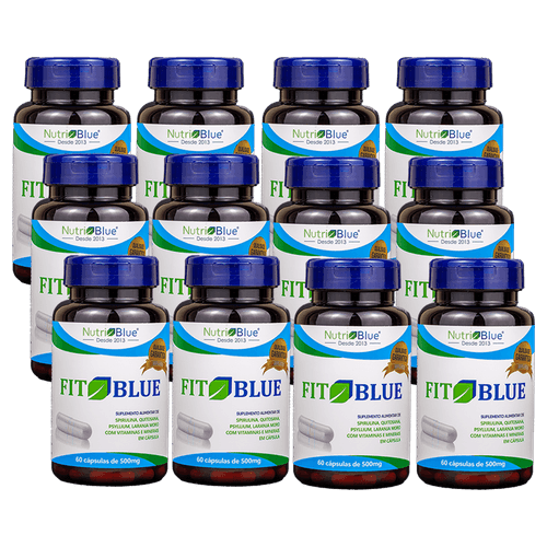 Promoção 12 frascos - Suplemento FitBlue em capsulas