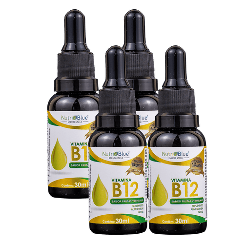 Vitamina B12 Gotas Sublingual 30ml - 4 Frascos
