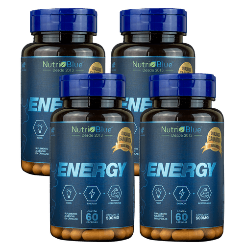ENERGY: O Melhor Pré Workout para dar energia (60 Cápsulas) - 4 Frascos