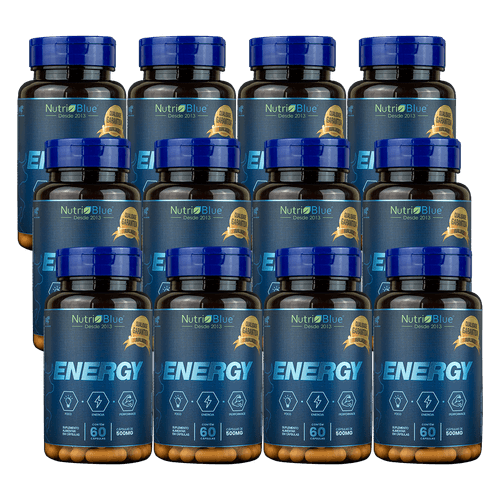 ENERGY: O Melhor Pré Workout para dar energia (60 Cápsulas) - 12 Frascos