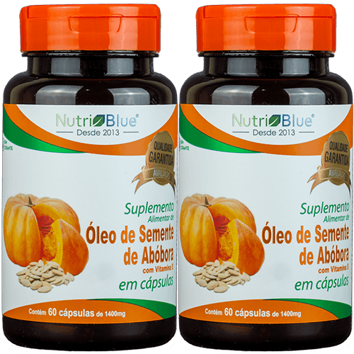 Promoção 2 Frascos - Óleo de Abóbora 60 Caps de 1400mg cada