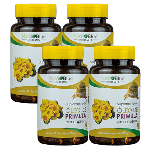 Promoção 4 frascos - Óleo de Primula Em Capsulas 500mg Nutriblue